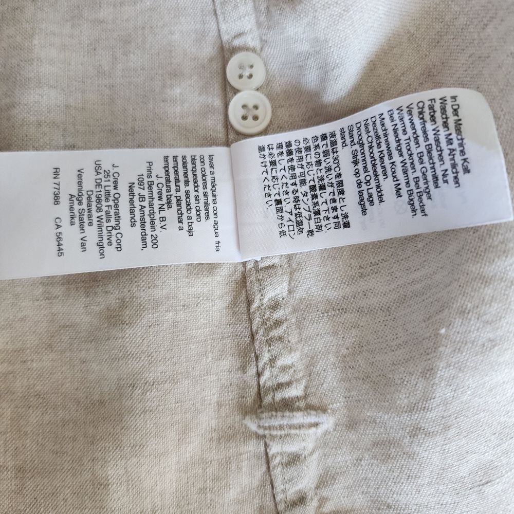 J. Crew Baird McNutt Light Tan Button Down Linen  Shirt - Picture 11 of 11